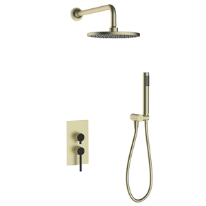 Modern Brushed Ceramic Concealed Valve Shower System In-Wall Mounted Rainfall Bath Mixer