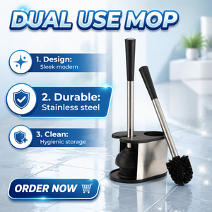 Stainless Steel Rubber Cup Toilet Brush and Plunger Combo Set