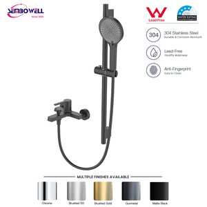 Bathroom Brass Shower Sliding Rail Set Handheld Shower Head Bathtub Faucet