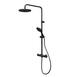 Athens Telescopic Brass Structure Shower Column Matt Black Finish