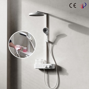 2026 Foaming Shower System Brass IPX5 Modern Wall-Mounted 300mm Round Rainfall Foam Shower Set