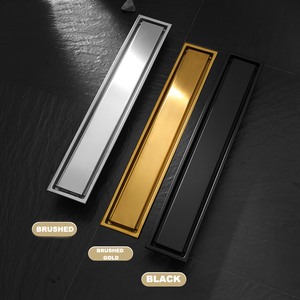 Durable Linear Stainless Steel Floor Drain Tile Inserted Brushed Shower Drain