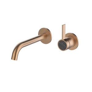 Brushed Rose Gold Wall Mounted Concealed Actuator Spout