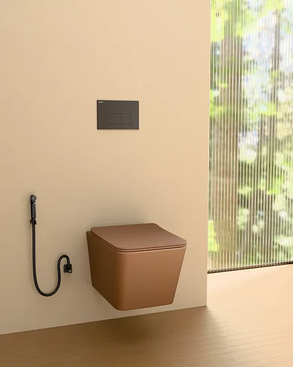 Aurum Matte Black and Rose Gold Designer Faucet Finish Detail