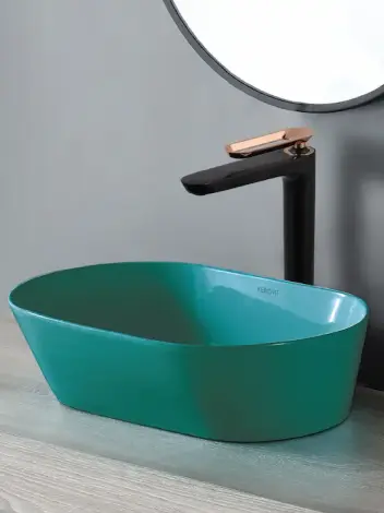 Kerovit KB3511001 Premium Thin-Rim Countertop Wash Basin in Vitreous China