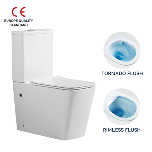 Architectural Square Tornado Rimless Two-Piece Hotel Toilet