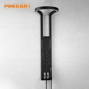 Rain Shower Set Brass Matte Black Ceramic Valve Core