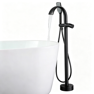 Brass Body Freestanding Floor Stand Outdoor Shower Column