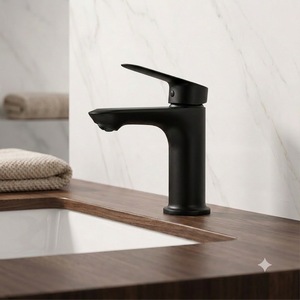 Matte Black Zinc Alloy Tap Single Handle Ceramic Valve Core